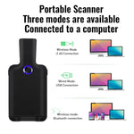 Leitor de Código de Barras Bluetooth HC101D 2D Sem Fios com Clipe para Telefone, 2D Central, 2D Lateral