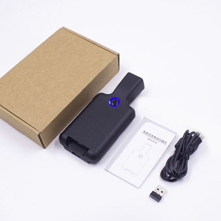 Leitor de Código de Barras Bluetooth HC101D 2D Sem Fios com Clipe para Telefone, 2D Central, 2D Lateral