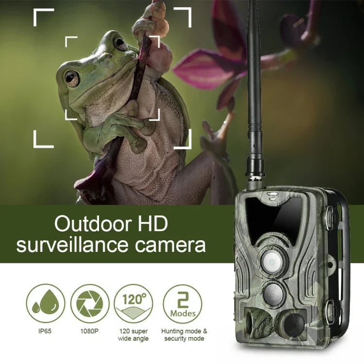 HC-801Pro Câmara de Caça ao Ar Livre 4K 4G com Controlo Remoto por APP para Visualizar Fotos e Vídeos a Qualquer Momento, Plugue UE, Plugue EUA, Plugue AU