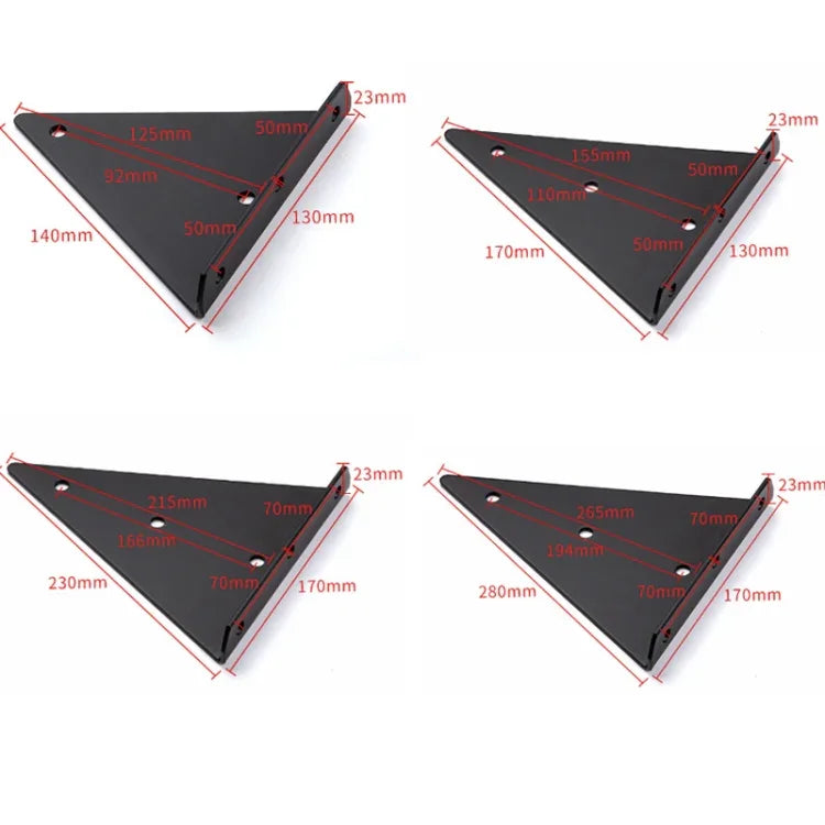 Suporte Invisível Triangular para Prateleira de Parede com Parafusos, 140x130mm Preto, 170x130mm Preto, 230x170mm Preto, 280x170mm Preto, 140x130mm Branco, 170x130mm Branco, 230x170mm Branco, 280x170mm Branco