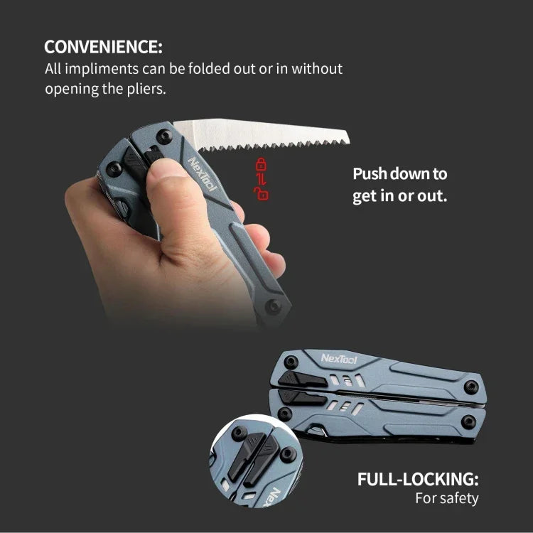 Nextool  14-In-1 Multi-Function Tools Bits Set Folding Pliers Camping Hiking Scissors Opener, Ne20223