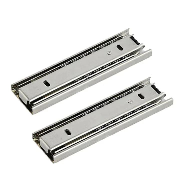 Par de Trilhos de Gaveta com Bola em Três Secções Espessadas e Silenciosas, 4 polegadas 10cm, 6 polegadas 16cm, 8 polegadas 20cm
