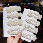 5pcs /Conjunto Conjunto de Presilhas de Cabelo com Pérolas Grandes para Mulheres e Raparigas