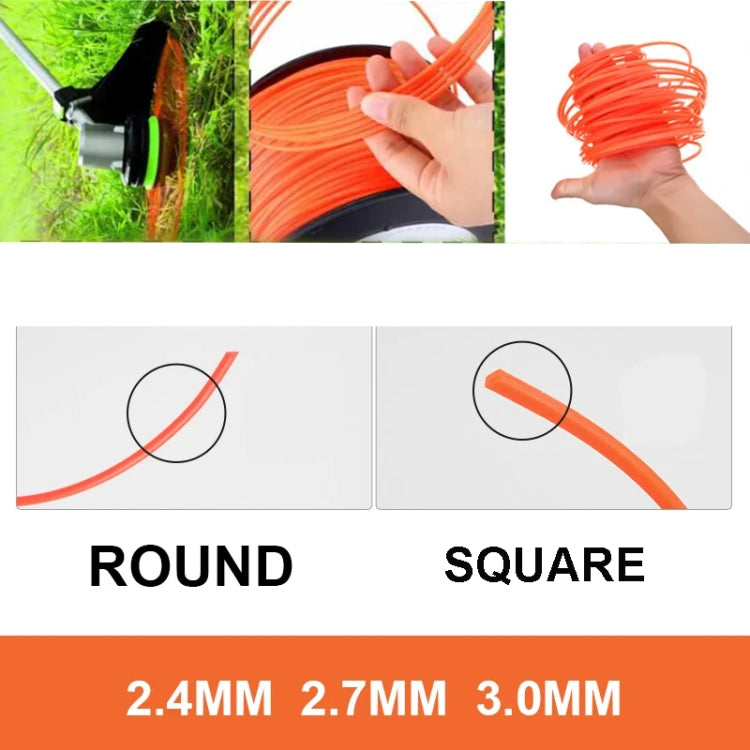 Corda de Nylon para Corte de Relva com Eixo de Linha 5LB, 3,0mm Redonda