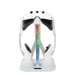 Para Meta Quest 3 VR Suporte de Armazenamento Base de Carregamento para Óculos com Luz RGB Fria, Base de Carregamento