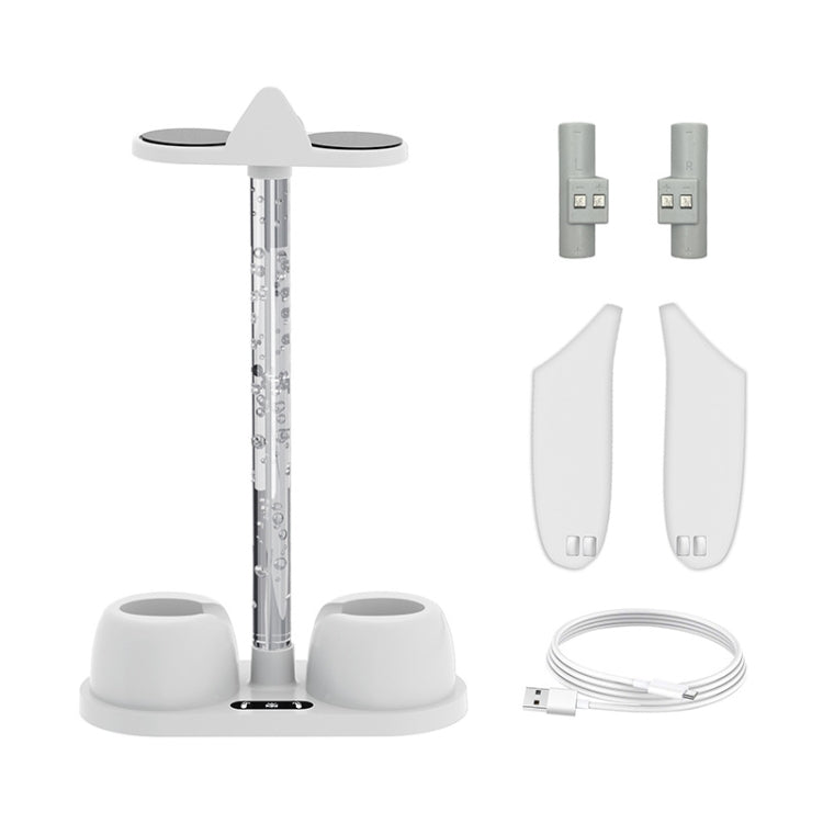 Para Meta Quest 3 VR Suporte de Armazenamento Base de Carregamento para Óculos com Luz RGB Fria, Base de Carregamento