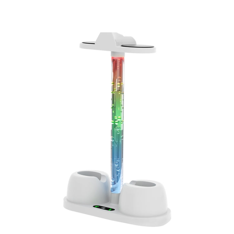 Para Meta Quest 3 VR Suporte de Armazenamento Base de Carregamento para Óculos com Luz RGB Fria, Base de Carregamento