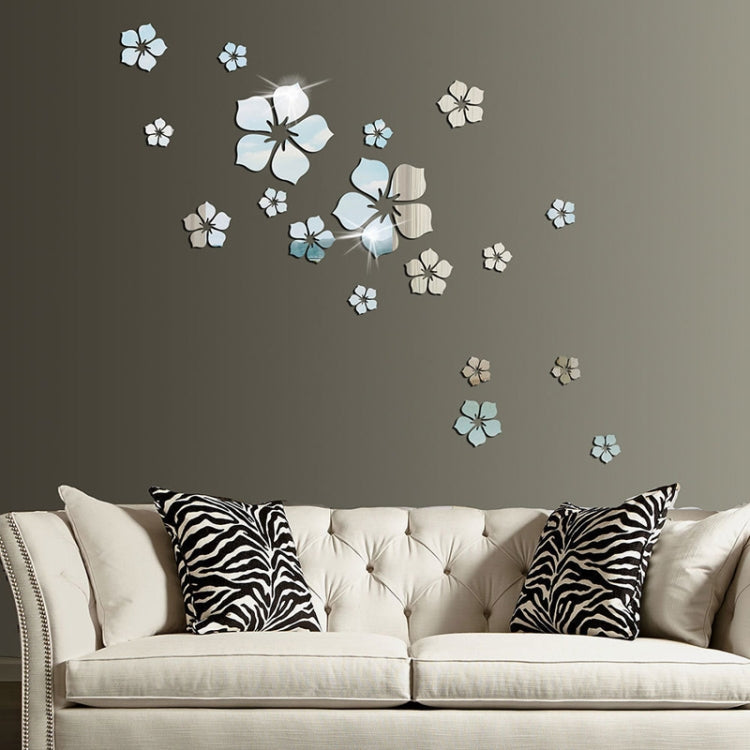 18pcs /Conjunto Adesivo de Parede Estéreo Espelho Acrílico Flor de Cerejeira Decoração de Parede para Sala de Estar e Quarto, Flor de Cerejeira