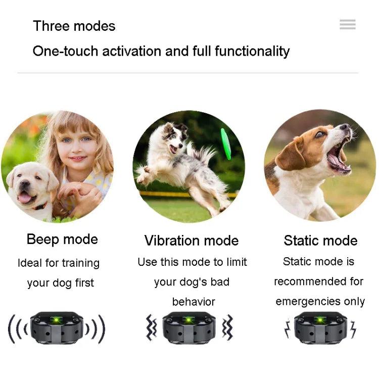 Treinador de Cães com Controlo Remoto de 800m, Colar Inteligente Anti-Distúrbios com Vibração para Parar Latidos, Com 1 Colar, Com 2 Colares, Com 3 Colares