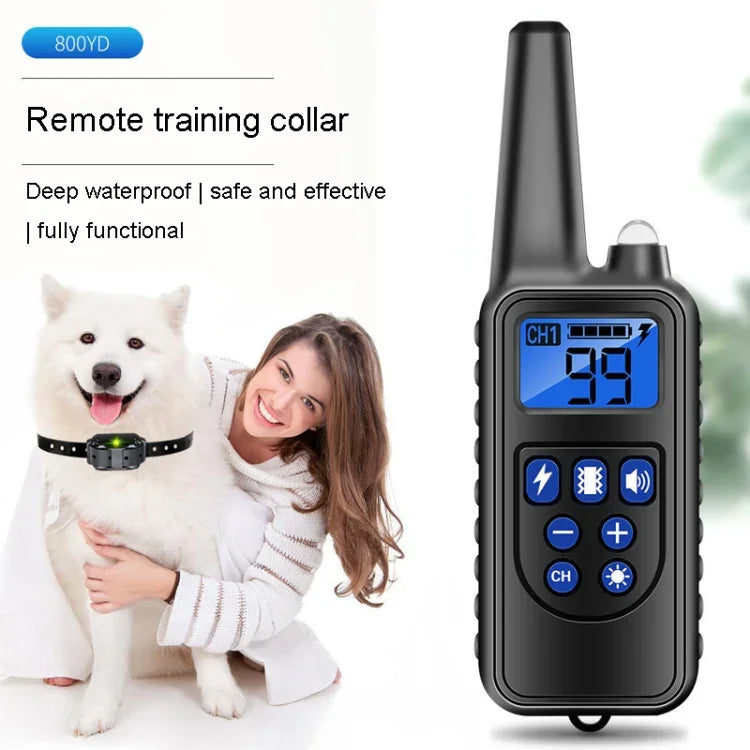 Treinador de Cães com Controlo Remoto de 800m, Colar Inteligente Anti-Distúrbios com Vibração para Parar Latidos, Com 1 Colar, Com 2 Colares, Com 3 Colares