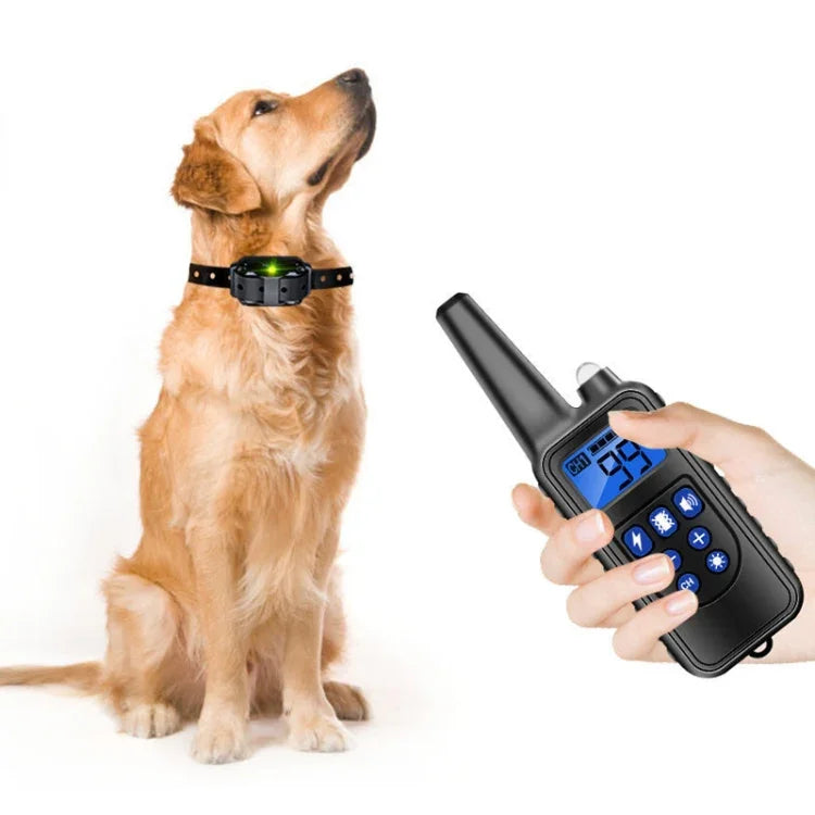 Treinador de Cães com Controlo Remoto de 800m, Colar Inteligente Anti-Distúrbios com Vibração para Parar Latidos, Com 1 Colar, Com 2 Colares, Com 3 Colares
