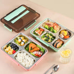 Caixa de Almoço Isolada e À Prova de Fugas em Aço Inoxidável 304 para Estudantes em Dormitório Bento, 4 Divisões Rosa, 4 Divisões Preto, 4 Divisões Azul, 5 Divisões Rosa