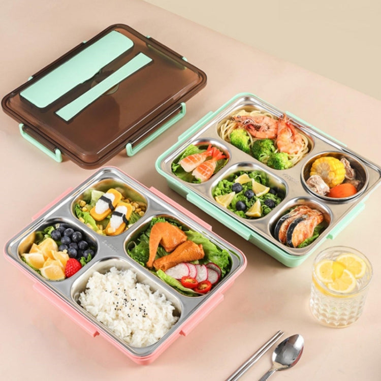 Caixa de Almoço Isolada e À Prova de Fugas em Aço Inoxidável 304 para Estudantes em Dormitório Bento, 4 Divisões Rosa, 4 Divisões Preto, 4 Divisões Azul, 5 Divisões Rosa