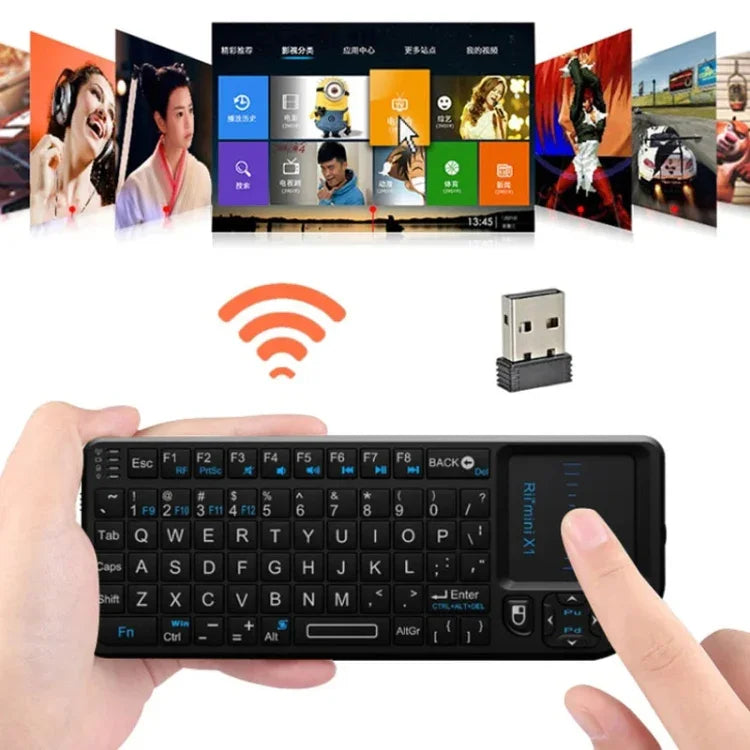 Rii X1 Kit Tudo-em-Um Mini Teclado Clássico Sem Fios 2.4G, Teclado e Rato