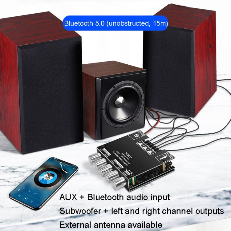 Módulo Amplificador Digital Bluetooth ZK-MT21 50W x 2 + 100W 2.1 Canais, ZK-MT21