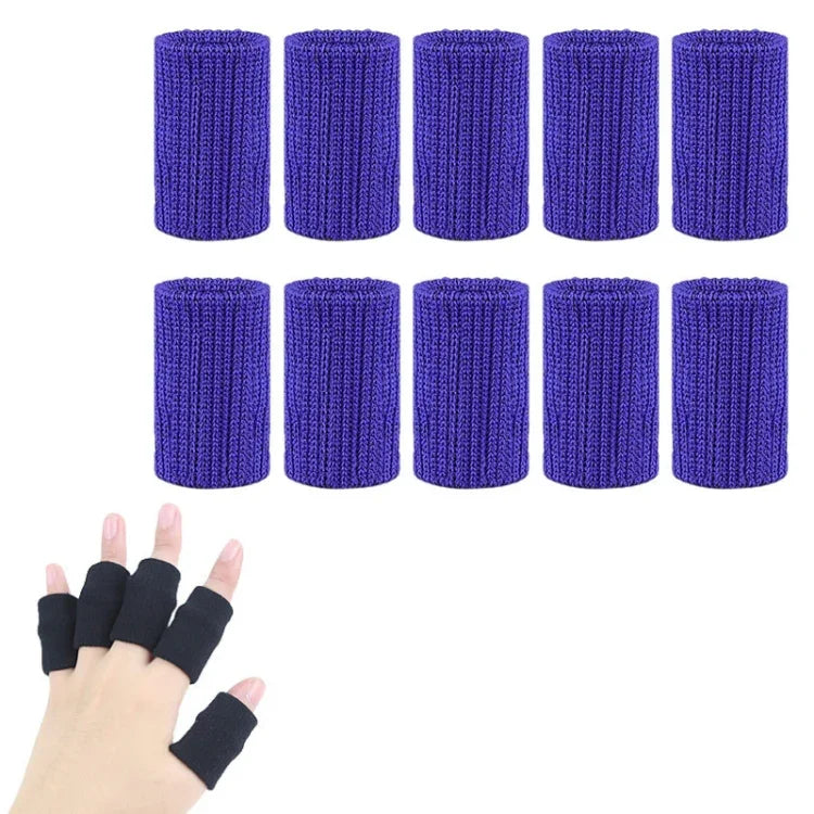 10pcs/conjunto Mangas para Dedos de Basquetebol para Andar, Protetores de Articulações de Dedos em Malha Esticada, Preto, Tom de Pele, Azul, Cinzento