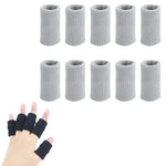 10pcs/conjunto Mangas para Dedos de Basquetebol para Andar, Protetores de Articulações de Dedos em Malha Esticada, Preto, Tom de Pele, Azul, Cinzento