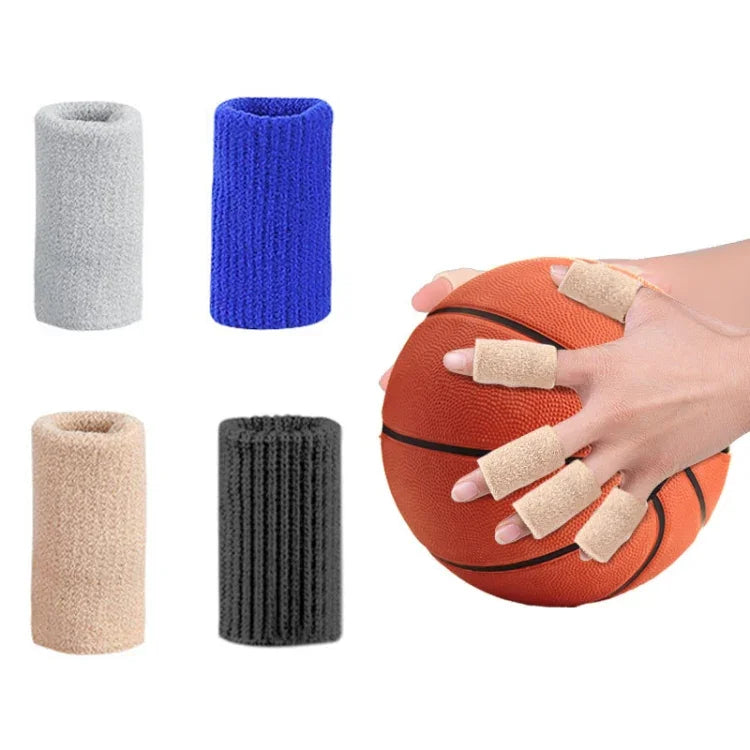 10pcs/conjunto Mangas para Dedos de Basquetebol para Andar, Protetores de Articulações de Dedos em Malha Esticada, Preto, Tom de Pele, Azul, Cinzento