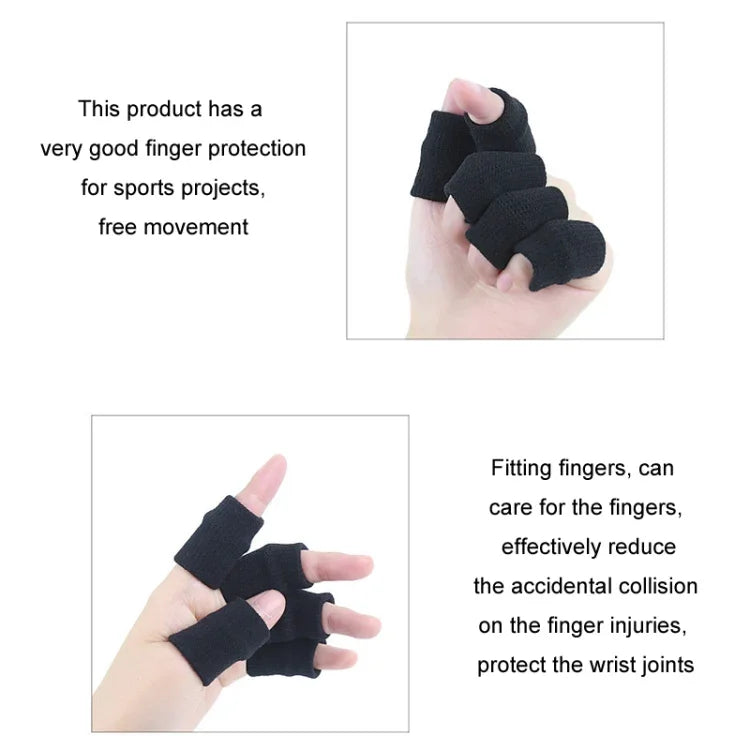 10pcs/conjunto Mangas para Dedos de Basquetebol para Andar, Protetores de Articulações de Dedos em Malha Esticada, Preto, Tom de Pele, Azul, Cinzento