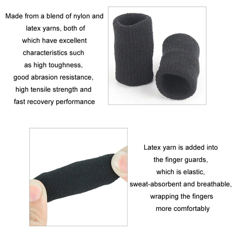 10pcs/conjunto Mangas para Dedos de Basquetebol para Andar, Protetores de Articulações de Dedos em Malha Esticada, Preto, Tom de Pele, Azul, Cinzento