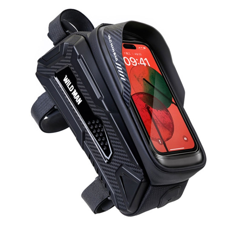 Bolsa de Quadro Frontal para Bicicleta de Montanha WILD MAN M30 1L com Carcaça Rígida, Ecrã Tátil TPU, M30 (Preto), M30 (Preto Vermelho)