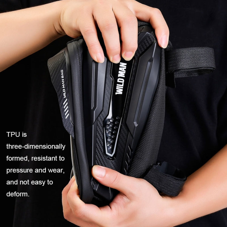 Bolsa de Quadro Frontal para Bicicleta de Montanha WILD MAN M30 1L com Carcaça Rígida, Ecrã Tátil TPU, M30 (Preto), M30 (Preto Vermelho)