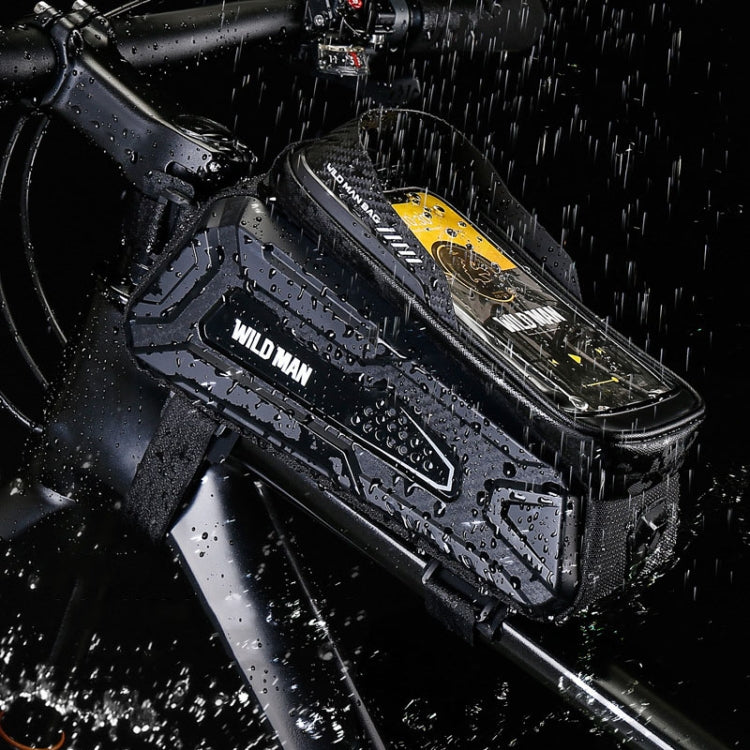 Bolsa de Quadro Frontal para Bicicleta de Montanha WILD MAN M30 1L com Carcaça Rígida, Ecrã Tátil TPU, M30 (Preto), M30 (Preto Vermelho)