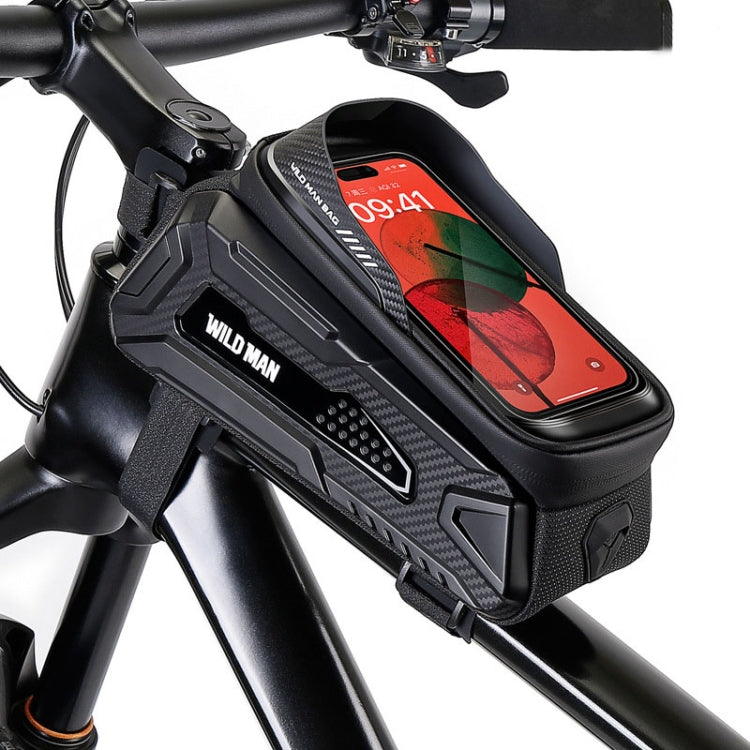 Bolsa de Quadro Frontal para Bicicleta de Montanha WILD MAN M30 1L com Carcaça Rígida, Ecrã Tátil TPU, M30 (Preto), M30 (Preto Vermelho)