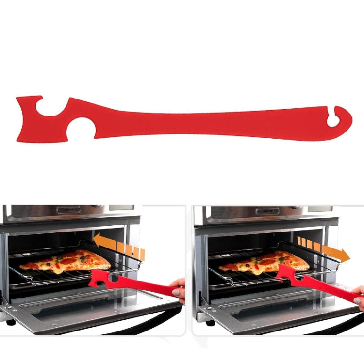 Ferramenta de Empurrar e Puxar para Grelha de Forno de Silicone para Cozinha, para Fritadeira de Ar, com Cabo Longo, Pequena 20 x 2,8cm, Grande 28 x 3,8cm