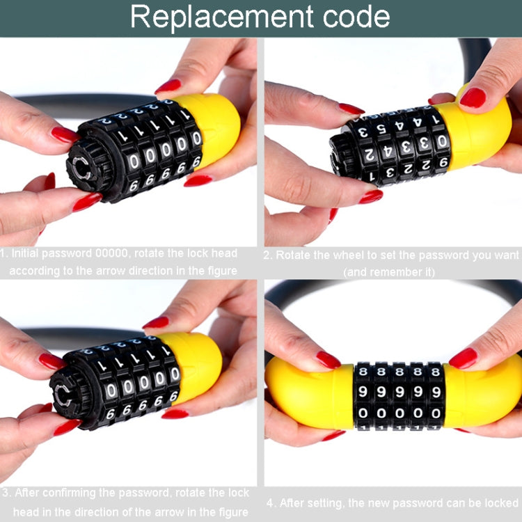 Cadeado de Combinação de 5 Dígitos para Bicicleta e Veículo Elétrico, Segurança Antirroubo, 40 x 1,72cm, 57 x 1,72cm