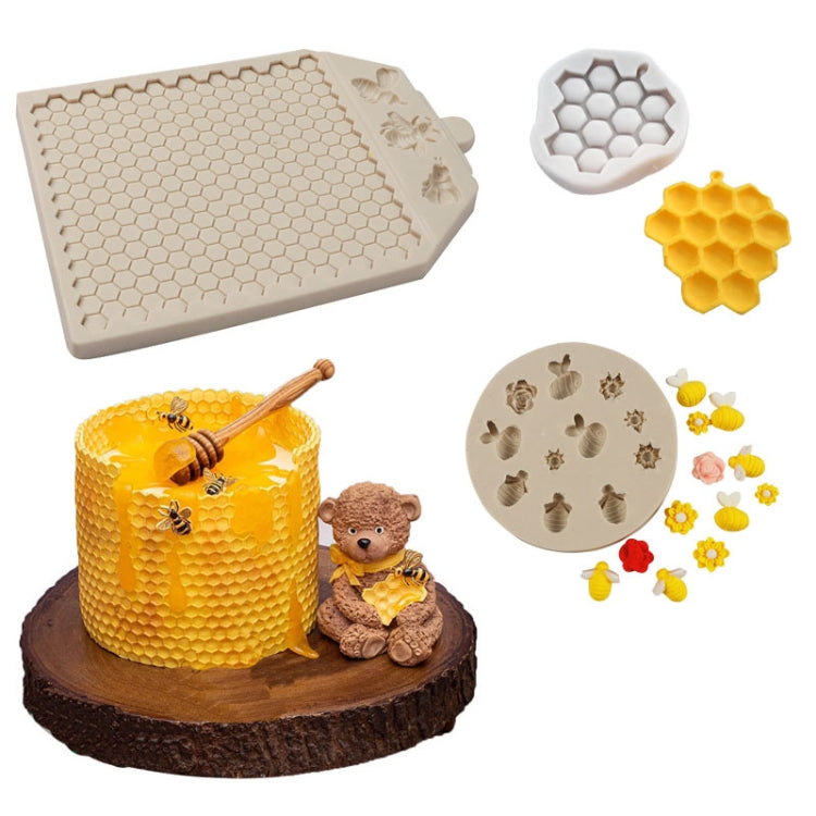 Molde de Silicone com Textura de Bloco de Favo de Mel para Fondant, Chocolate e Bolo, Mk-2019 Cinzento Claro, Mk-2340 Cinzento Claro, Mk-2373 Rosa, Mk-2373 Cinzento Claro