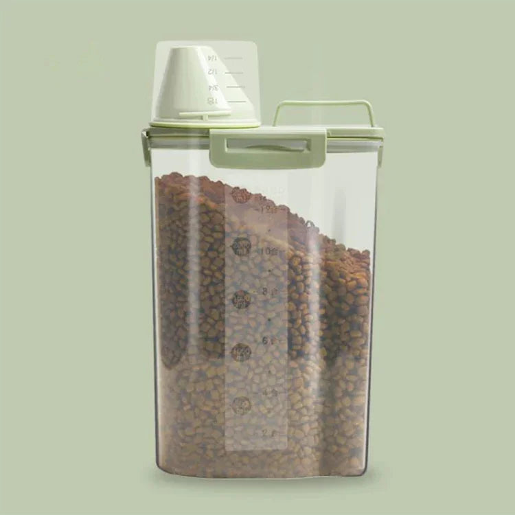 Recipiente para Armazenamento de Comida para Animais de Estimação Balde com 4 Fechos Herméticos para Ração de Cão à Prova de Humidade, 1,5L, 2,5L