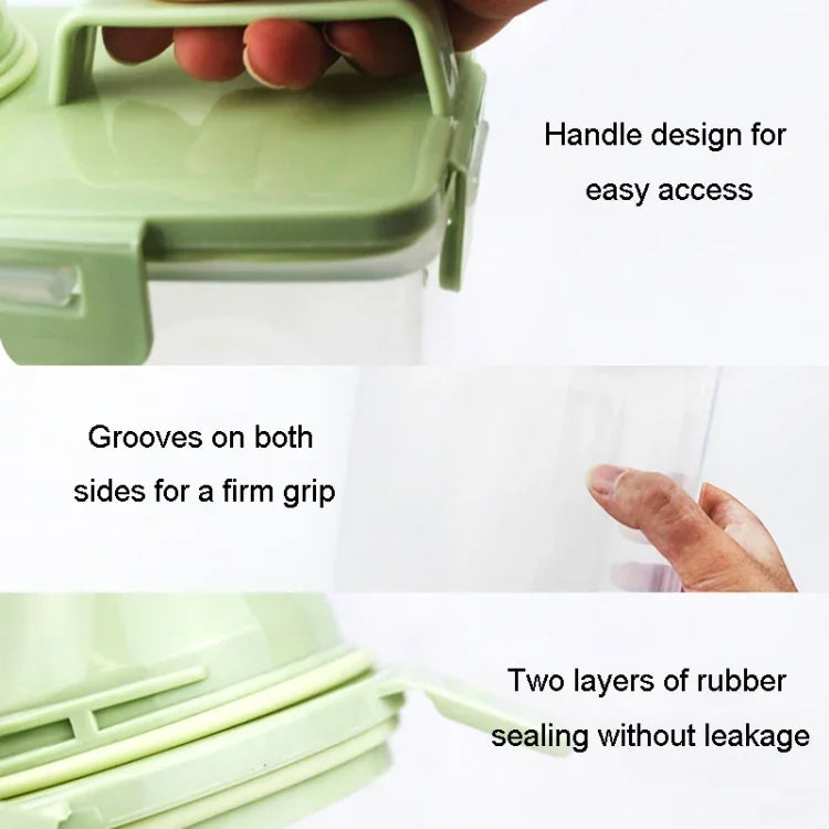 Recipiente para Armazenamento de Comida para Animais de Estimação Balde com 4 Fechos Herméticos para Ração de Cão à Prova de Humidade, 1,5L, 2,5L
