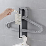 Prateleira de Armazenamento para Cabides de Roupa de Metal Montada na Parede, Estante Multifuncional para Roupeiro