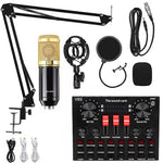Microfone de Estúdio Condensador para Canto, Conjunto BM800+V8S Placa de Som, Conjunto BM800+V8 Placa de Som