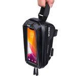Bolsa de Quadro Frontal para Bicicleta WILD MAN MS66 1,2L com Carcaça Rígida EVA, Bolsa para Telemóvel com Ecrã Tátil, MS66