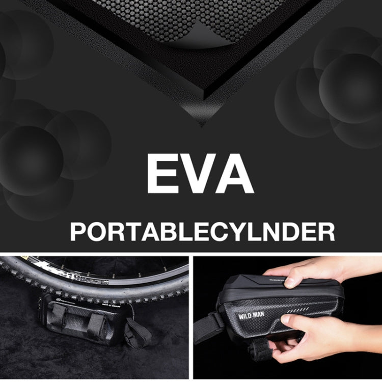 Bolsa de Quadro Frontal para Bicicleta WILD MAN MS66 1,2L com Carcaça Rígida EVA, Bolsa para Telemóvel com Ecrã Tátil, MS66
