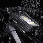 Bolsa de Quadro Frontal para Bicicleta WILD MAN MS66 1,2L com Carcaça Rígida EVA, Bolsa para Telemóvel com Ecrã Tátil, MS66