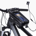 Bolsa de Quadro Frontal para Bicicleta WILD MAN MS66 1,2L com Carcaça Rígida EVA, Bolsa para Telemóvel com Ecrã Tátil, MS66