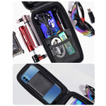 Bolsa de Quadro Frontal para Bicicleta WILD MAN MS66 1,2L com Carcaça Rígida EVA, Bolsa para Telemóvel com Ecrã Tátil, MS66