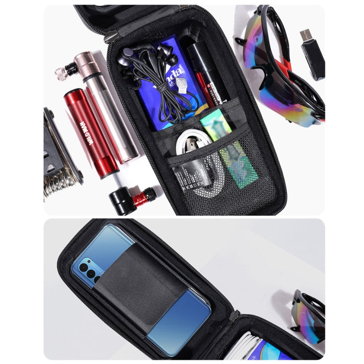 Bolsa de Quadro Frontal para Bicicleta WILD MAN MS66 1,2L com Carcaça Rígida EVA, Bolsa para Telemóvel com Ecrã Tátil, MS66