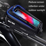 Bolsa de Quadro Frontal para Bicicleta WILD MAN MS66 1,2L com Carcaça Rígida EVA, Bolsa para Telemóvel com Ecrã Tátil, MS66