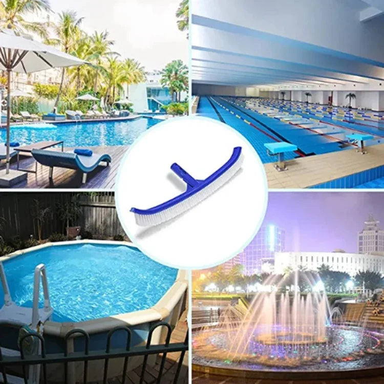 Escova de Piscina Plástica de 18 Polegadas, Escova para Paredes de Piscina, Acessórios de Limpeza