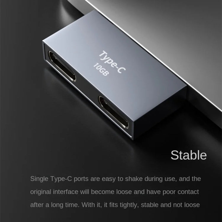 Estação de ancoragem Type-C Porta de carregamento e dados Adaptador de energia, 2 x Type-C fêmea para 2 x Type-C macho, 2 x Type-C fêmea para Type-C macho