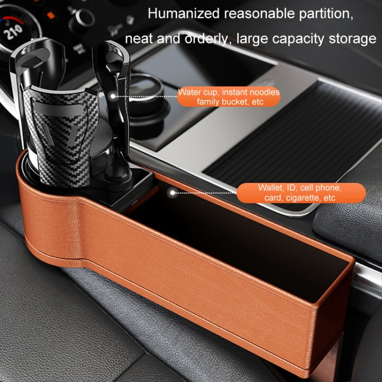 Car Seat Gap Storage Box Car Water Cup Holder Ashtray, Left Black Red, Left Carbon Fiber, Left Brown, Left Beige, Left Black, Right Black Red, Right Carbon Fiber, Right Brown, Right Beige