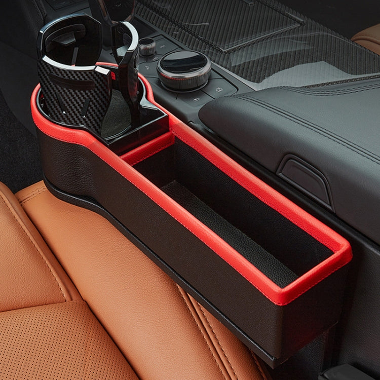 Car Seat Gap Storage Box Car Water Cup Holder Ashtray, Left Black Red, Left Carbon Fiber, Left Brown, Left Beige, Left Black, Right Black Red, Right Carbon Fiber, Right Brown, Right Beige