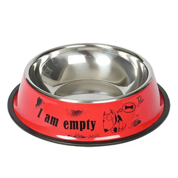 Tigela Antivazamento em Aço Inoxidável para Animais Bacia para Comida de Gato e Cão, M 15cm, L 18cm, XL 22cm, XXL 26cm