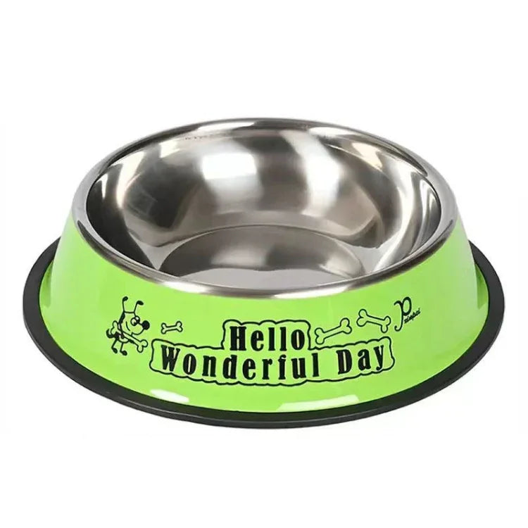 Tigela Antivazamento em Aço Inoxidável para Animais Bacia para Comida de Gato e Cão, M 15cm, L 18cm, XL 22cm, XXL 26cm