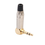 Plugue de soldadura em fio para auscultadores estéreo de 3.5mm em forma de L a 90 graus em liga de zinco, liga de zinco