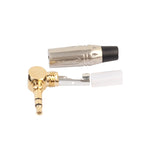 Plugue de soldadura em fio para auscultadores estéreo de 3.5mm em forma de L a 90 graus em liga de zinco, liga de zinco
